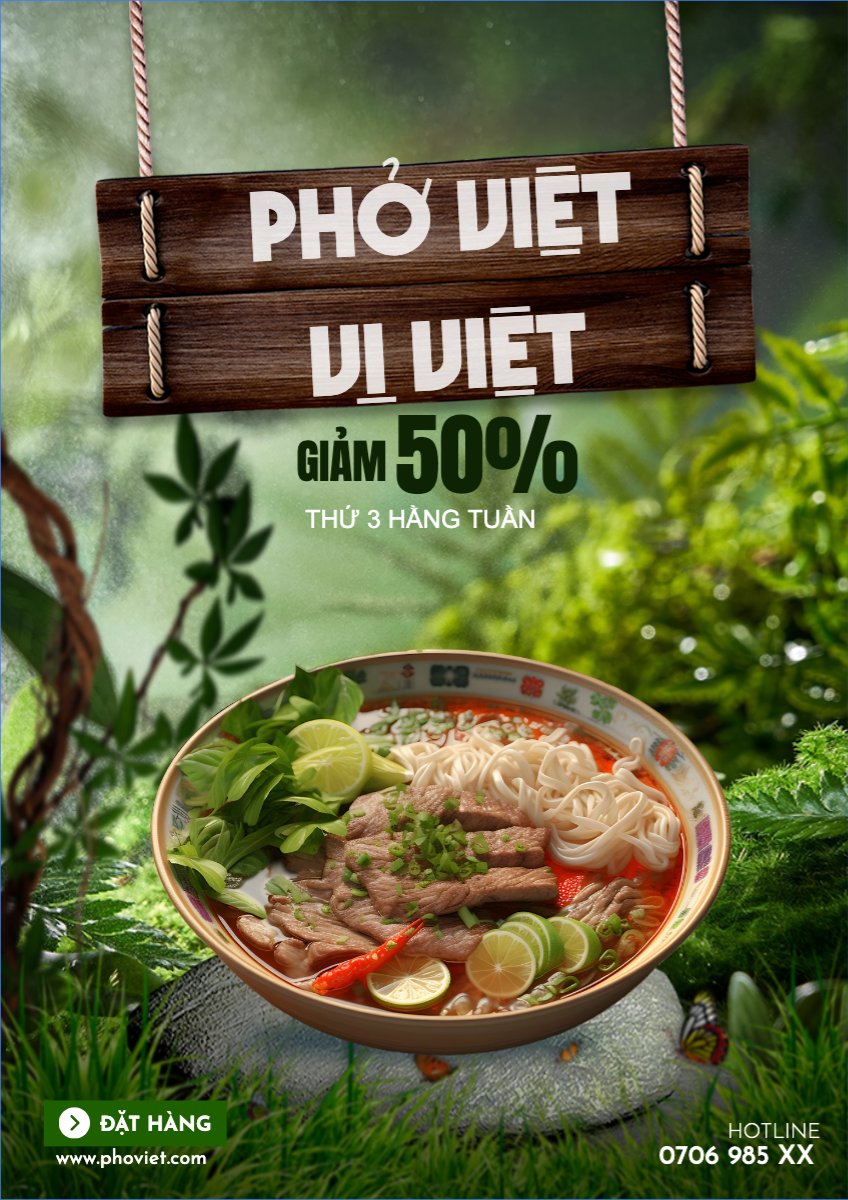 Mẫu Poster chuẩn Đồ ăn, food, thực phẩm, ẩm thực, món ăn, F&B, nhà hàng, thức ăn — LayerPic