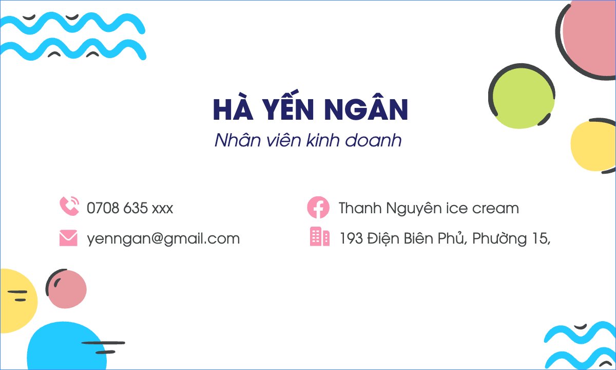 Mẫu Danh thiếp Nước uống, juice, giải khát, F&B, drink, icecream, kem — LayerPic