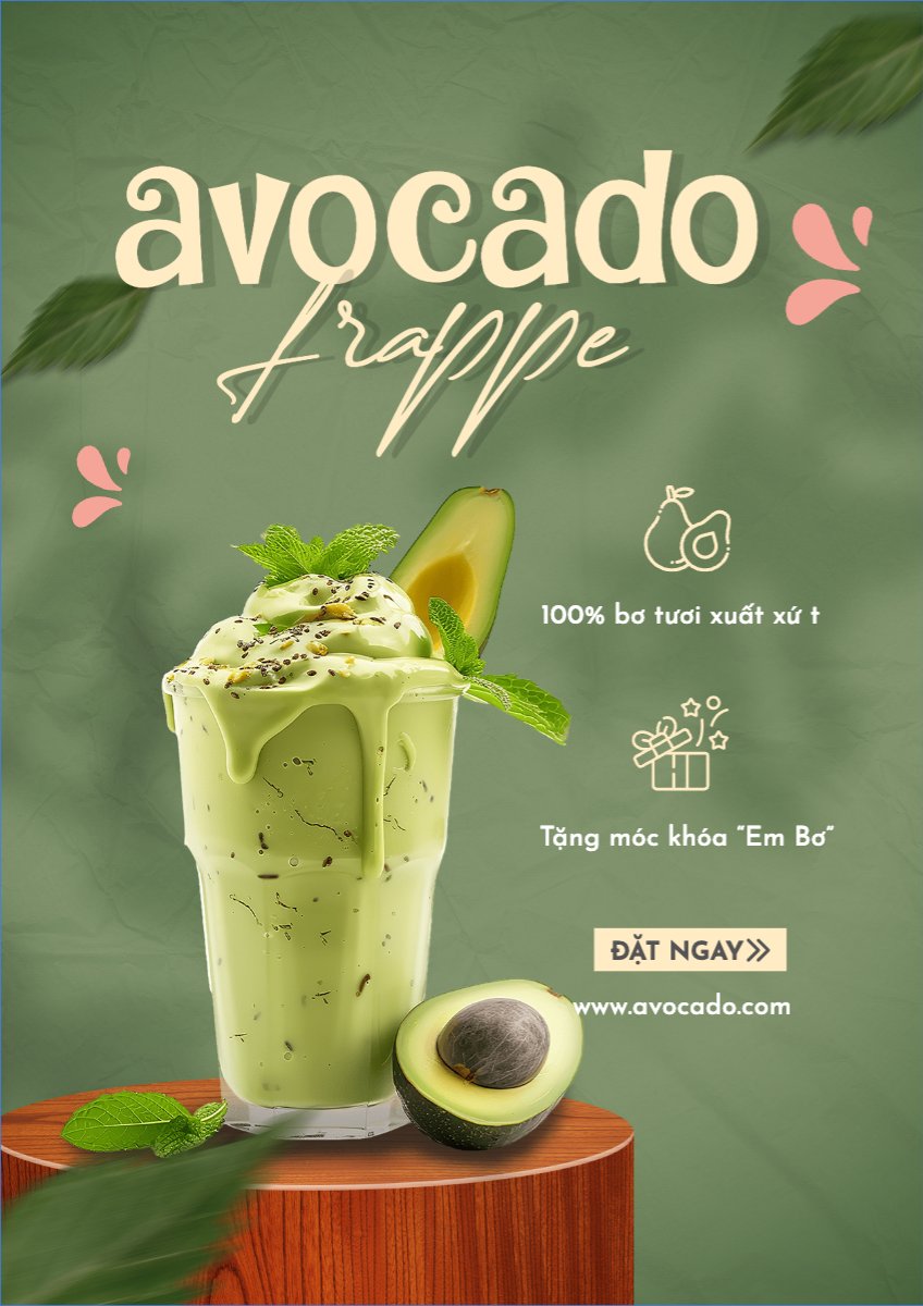Mẫu Poster chuẩn Nước uống, juice, giải khát, F&B, drink, sinh tố — LayerPic