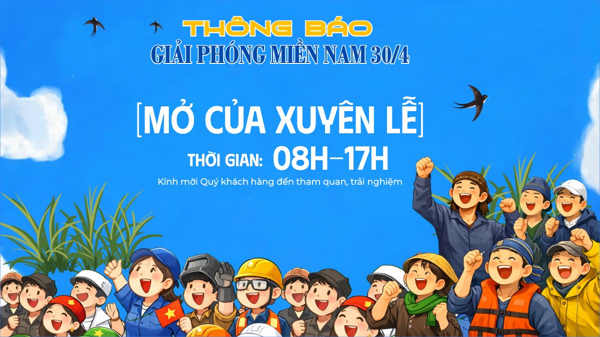 Mẫu Bài post MXH (16:9) Lịch nghỉ lễ 30/4-1/5 — LayerPic