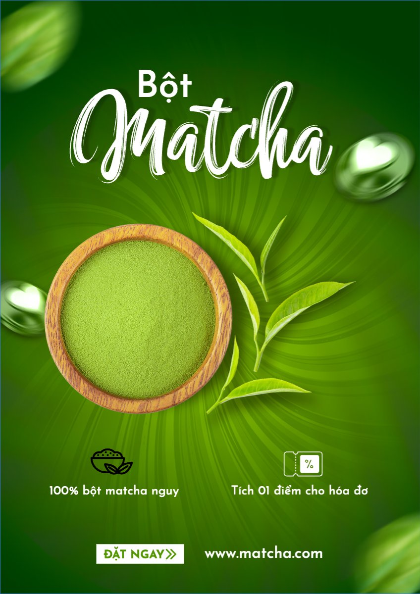 Mẫu Poster chuẩn Nước uống, juice, giải khát, F&B, drink, matcha — LayerPic