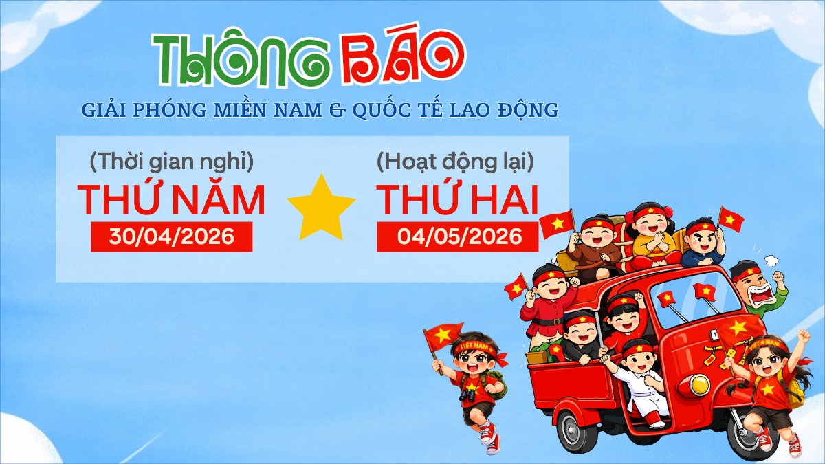 Mẫu Bài post MXH (16:9) Lịch nghỉ lễ 30/4-1/5 — LayerPic