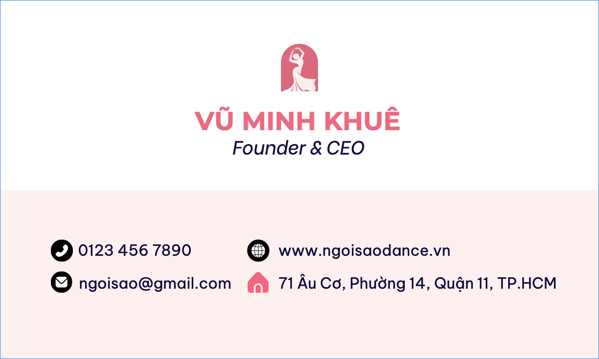 Mẫu Danh thiếp Giáo dục, education, school, trường học, dance, múa — LayerPic