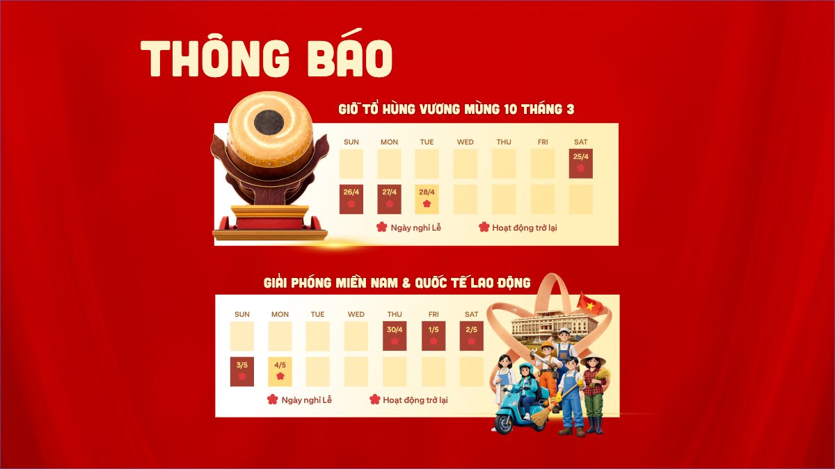 Thông báo nghỉ lễ 2026