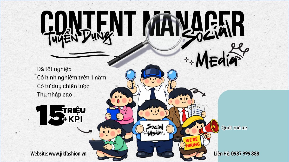 Mẫu Bài post MXH (16:9) Tuyển dụng social media — LayerPic