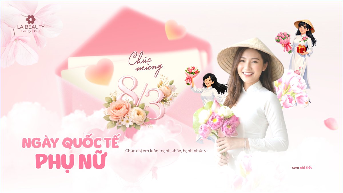 Mẫu Bài post MXH (16:9) Chúc mừng ngày Quốc tế phụ nữ 8/3 — LayerPic