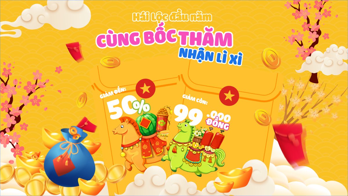 Mẫu Bài post MXH (16:9) Lì xì đầu năm — LayerPic
