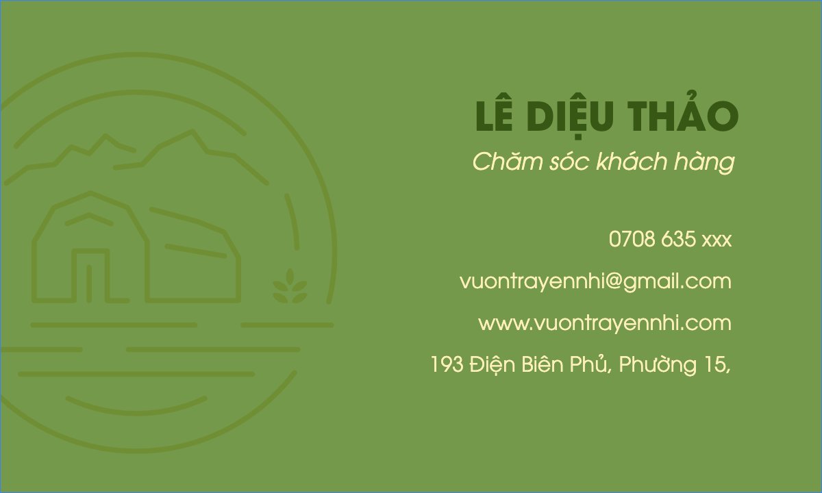 Mẫu Danh thiếp cây cảnh, cây xanh, vườn trà, garden, trang trại, nông trại — LayerPic