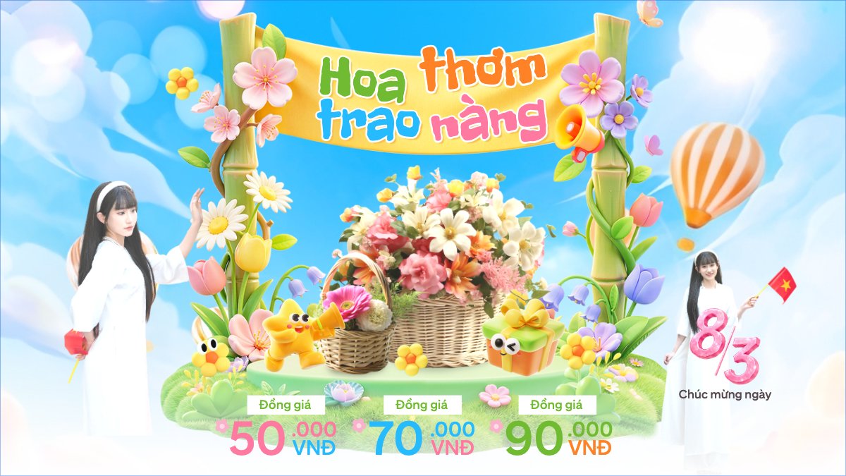 Mẫu Bài post MXH (16:9) Hoa thơm trao nàng — LayerPic