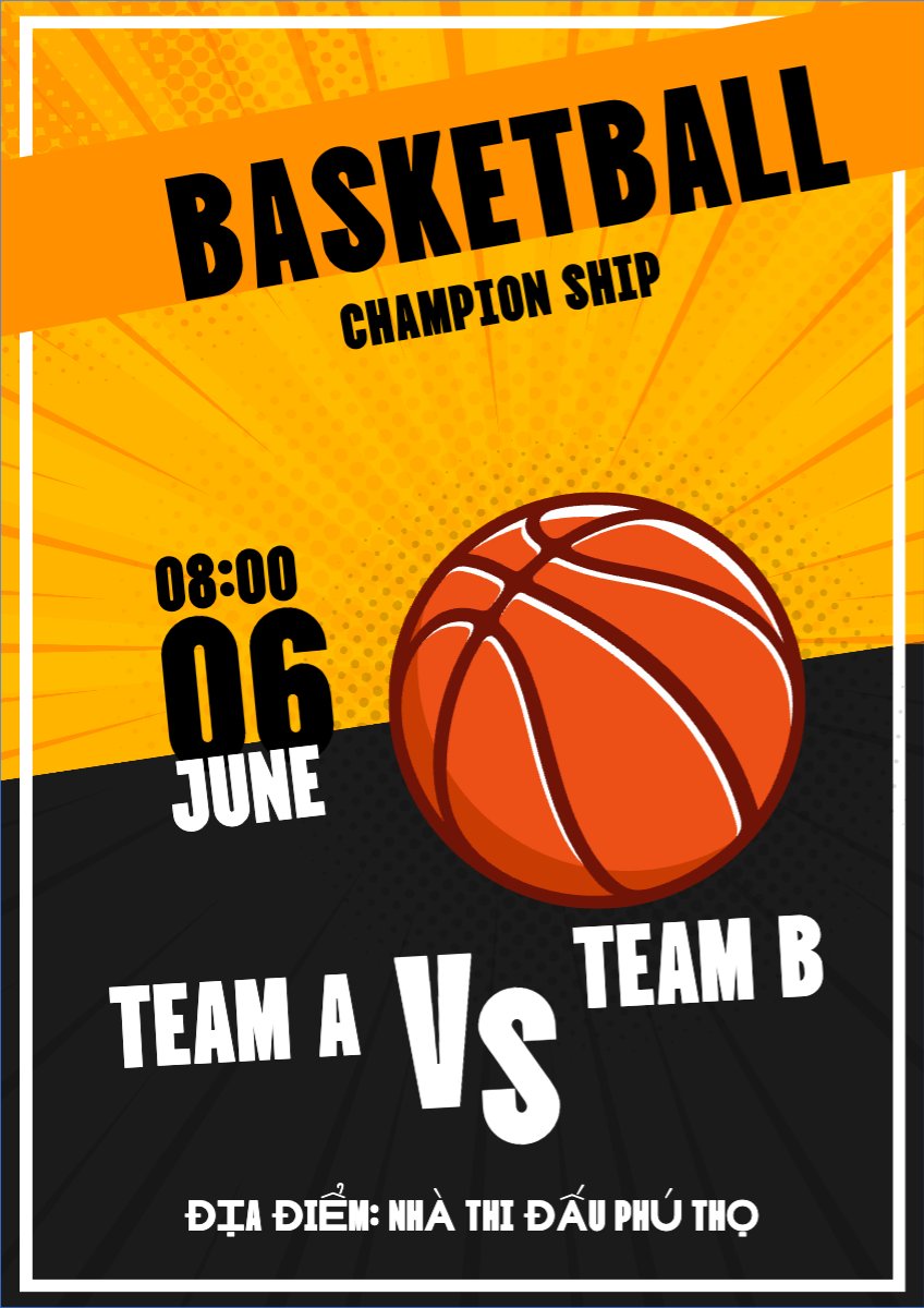 Mẫu Poster chuẩn Giáo dục, education, school, trường học,bóng rổ, basketball — LayerPic