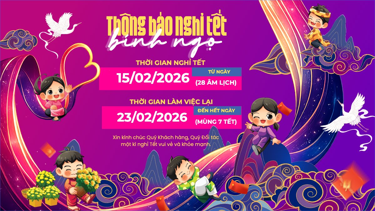 Mẫu Bài post MXH (16:9) Thông báo nghỉ tết Nguyên Đán — LayerPic
