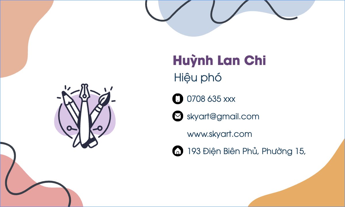 Mẫu Danh thiếp Giáo dục, education, school, trường học, vẽ, mỹ thuật — LayerPic