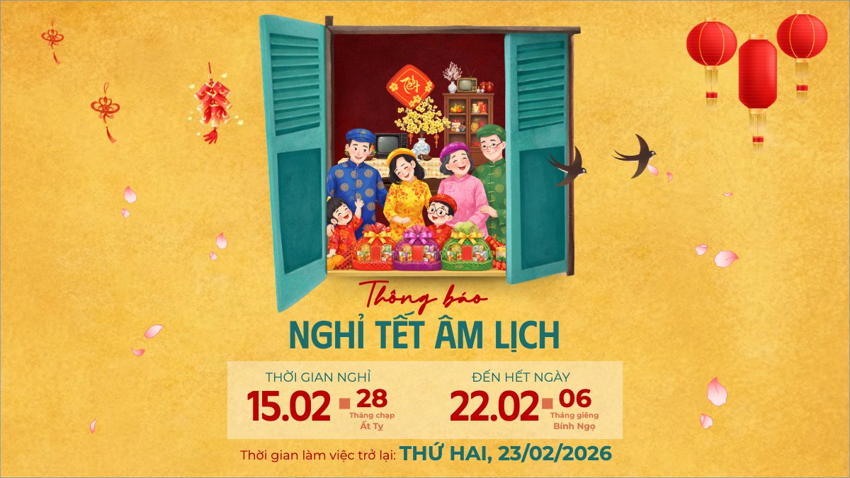 Mẫu Bài post MXH (16:9) Thông báo nghỉ tết Nguyên Đán — LayerPic
