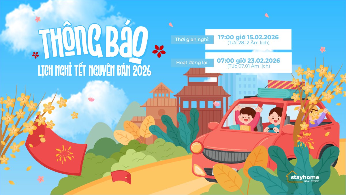 Mẫu Bài post MXH (16:9) Thông báo lịch nghỉ tết nguyên đán Bính Ngọ 2026 — LayerPic