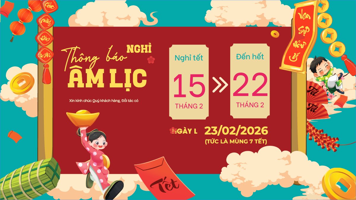 Mẫu Bài post MXH (16:9) Thông báo nghỉ tết âm lịch — LayerPic