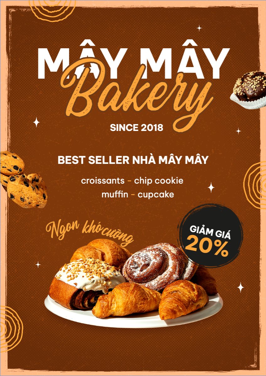 Mẫu Poster chuẩn Đồ ăn, food, thực phẩm, ẩm thực, món ăn, F&B, nhà hàng, thức ăn, cake, bánh ngọt — LayerPic