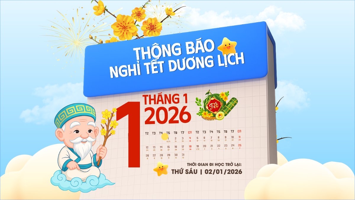 Mẫu Bài post MXH (16:9) Thông báo nghỉ tết dương lịch — LayerPic