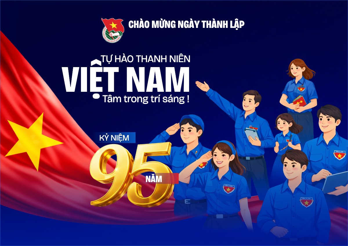 Mẫu Thiệp chúc mừng Chào mừng kỷ niệm ngày thành lập Đoàn TNCS Hồ Chí Minh 26/3 — LayerPic