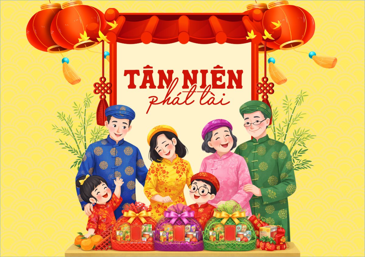 Mẫu Thiệp chúc mừng Tân niên phát tài — LayerPic