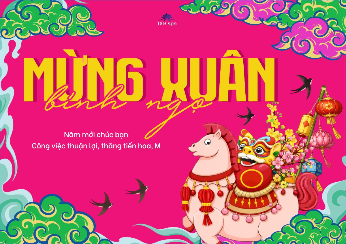 Mẫu Thiệp chúc mừng Mừng xuân bính ngọ — LayerPic