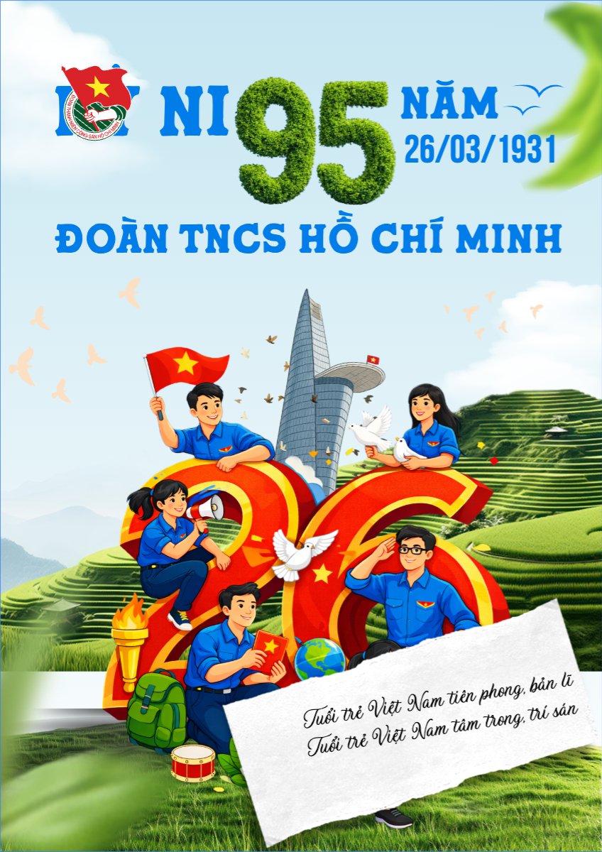 Mẫu Poster chuẩn Ngày thành lập Đoàn TNCS Hồ Chí Minh 26/3 — LayerPic