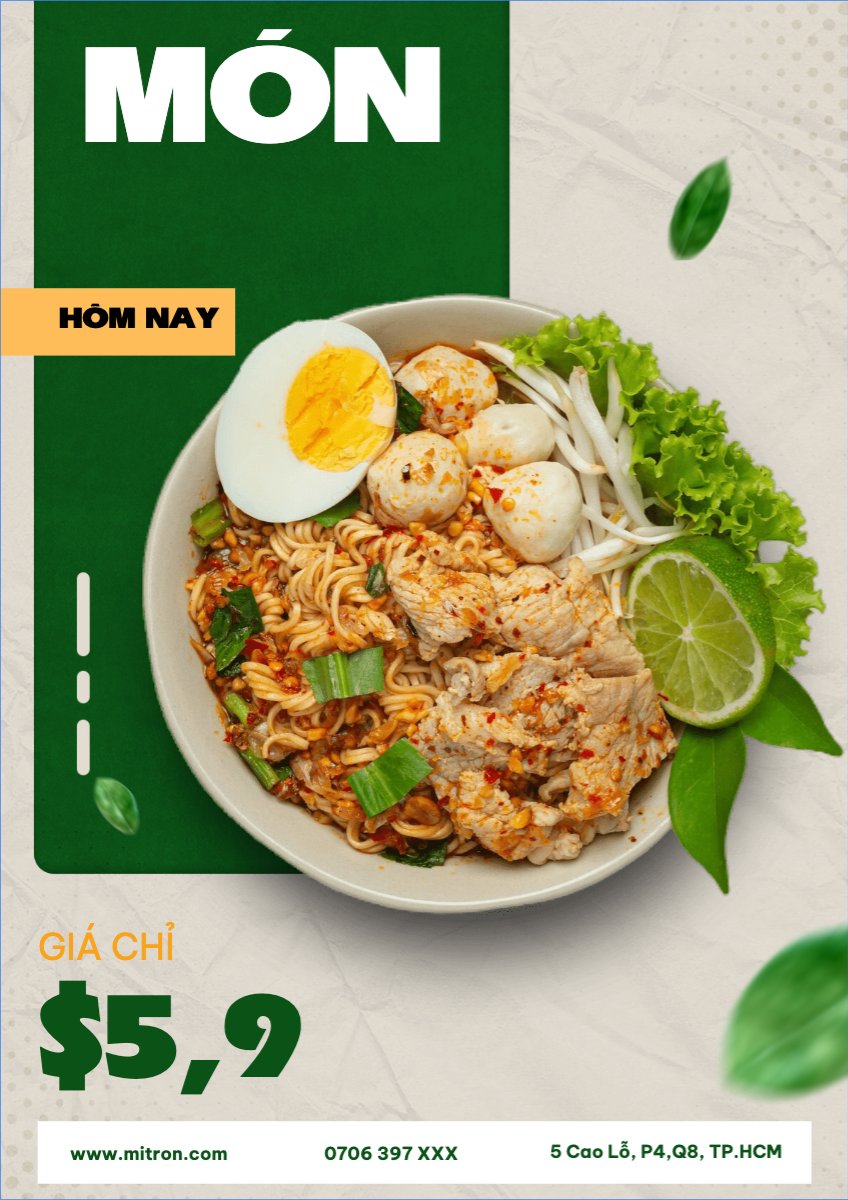 Mẫu Poster chuẩn Đồ ăn, food, thực phẩm, ẩm thực, món ăn, F&B, nhà hàng, thức ăn — LayerPic