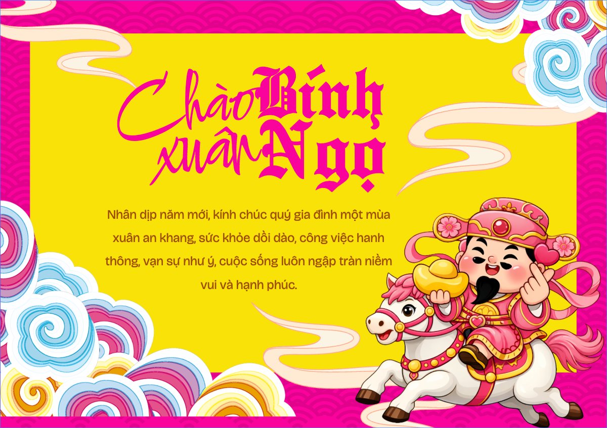 Mẫu Thiệp chúc mừng Chào xuân bính ngọ — LayerPic