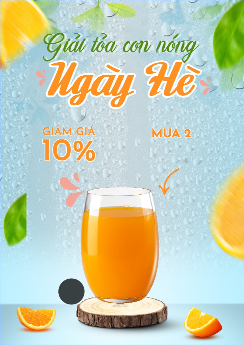 Mẫu Poster chuẩn Nước uống, juice, giải khát, F&B, drink — LayerPic