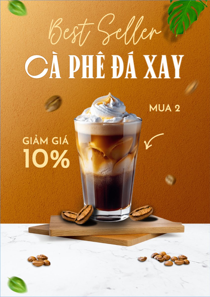 Mẫu Poster chuẩn Nước uống, juice, giải khát, F&B, drink, cà phê, coffee — LayerPic