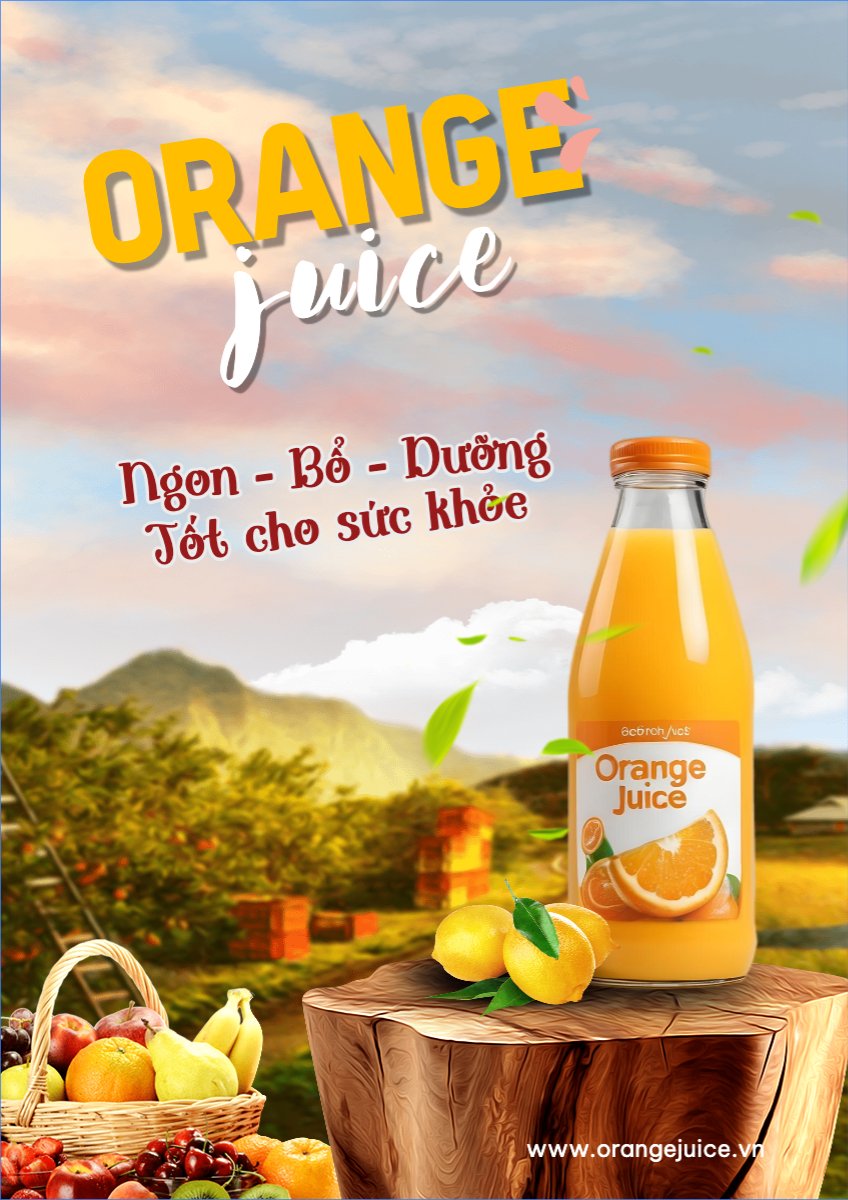 Mẫu Poster chuẩn Nước uống, juice, giải khát, F&B, drink — LayerPic