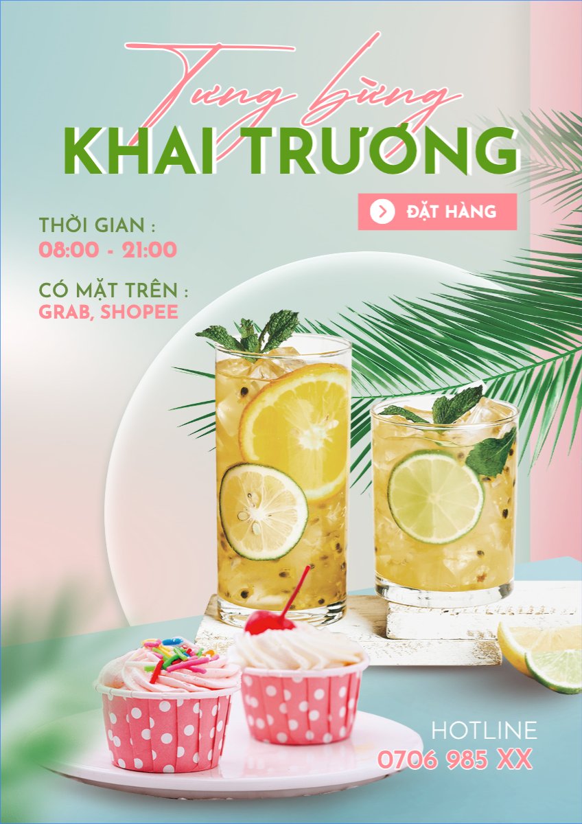 Mẫu Poster chuẩn Nước uống, juice, giải khát, F&B, drink — LayerPic