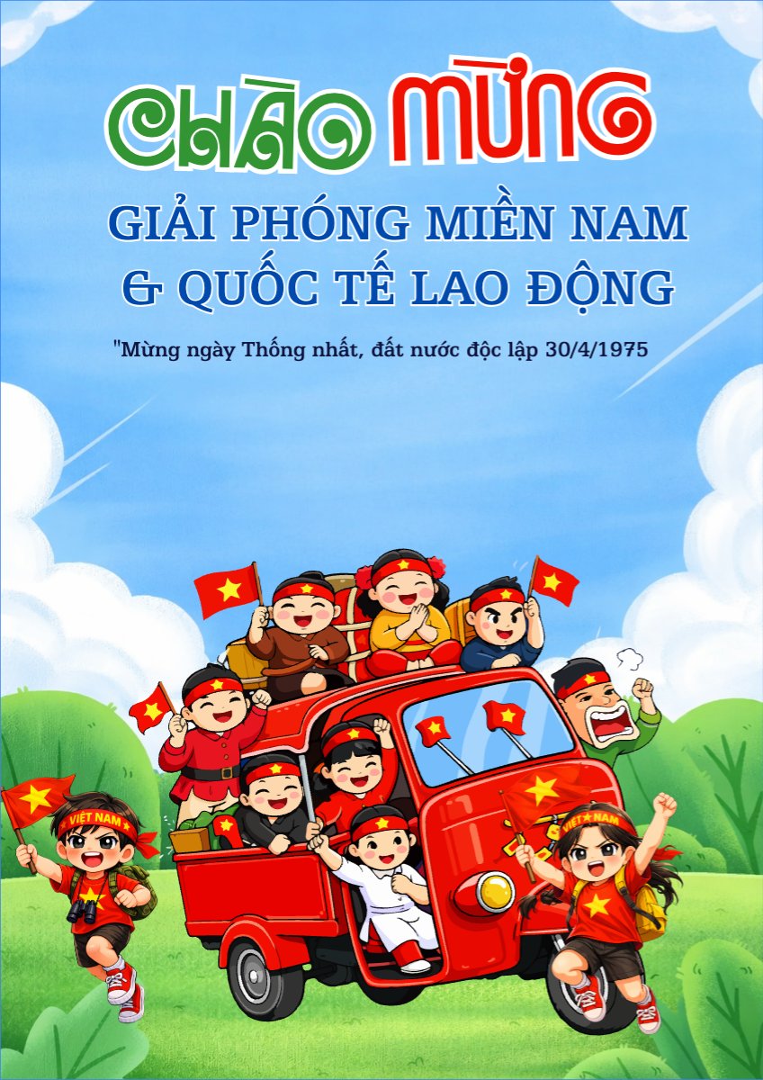 Mẫu Poster chuẩn Nhiệt liệt chào mừng ngày Giải phóng miền Nam, thống nhất đất nước — LayerPic