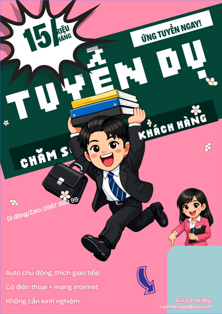 Mẫu Poster chuẩn Tuyển dụng chăm sóc khách hàng — LayerPic