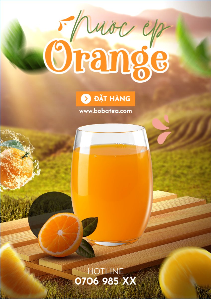 Mẫu Poster chuẩn Nước uống, juice, giải khát, F&B, drink — LayerPic