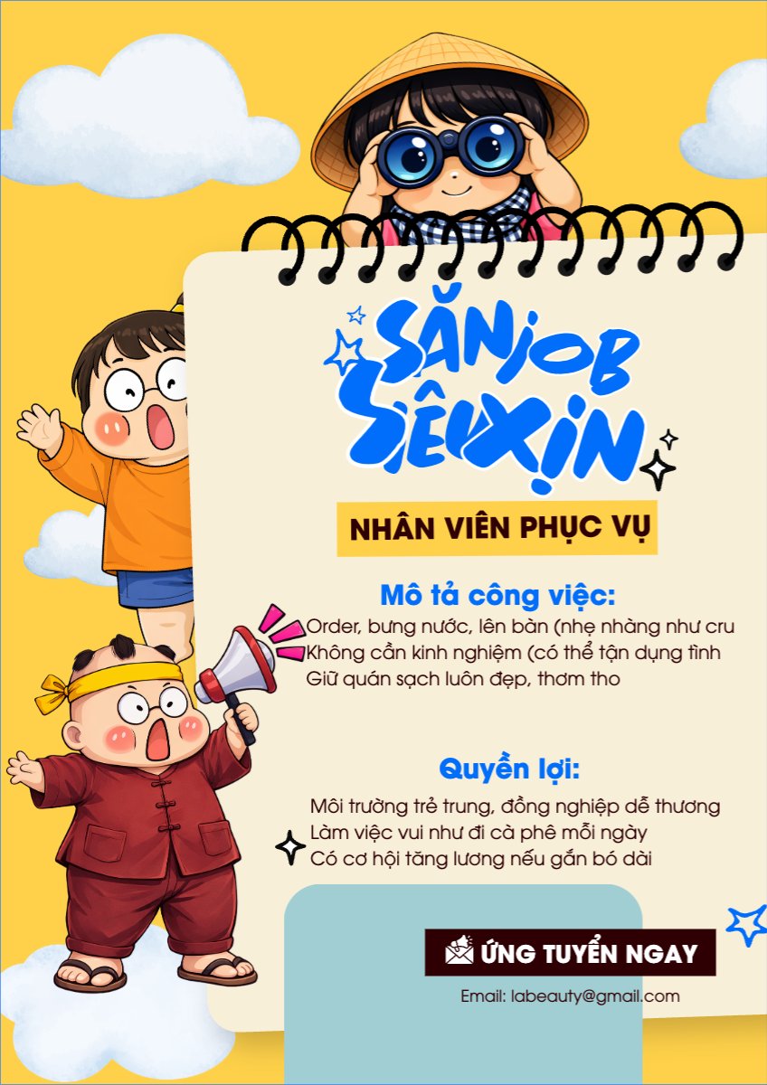 Mẫu Poster chuẩn Tuyển dụng nhân viên phục vụ — LayerPic