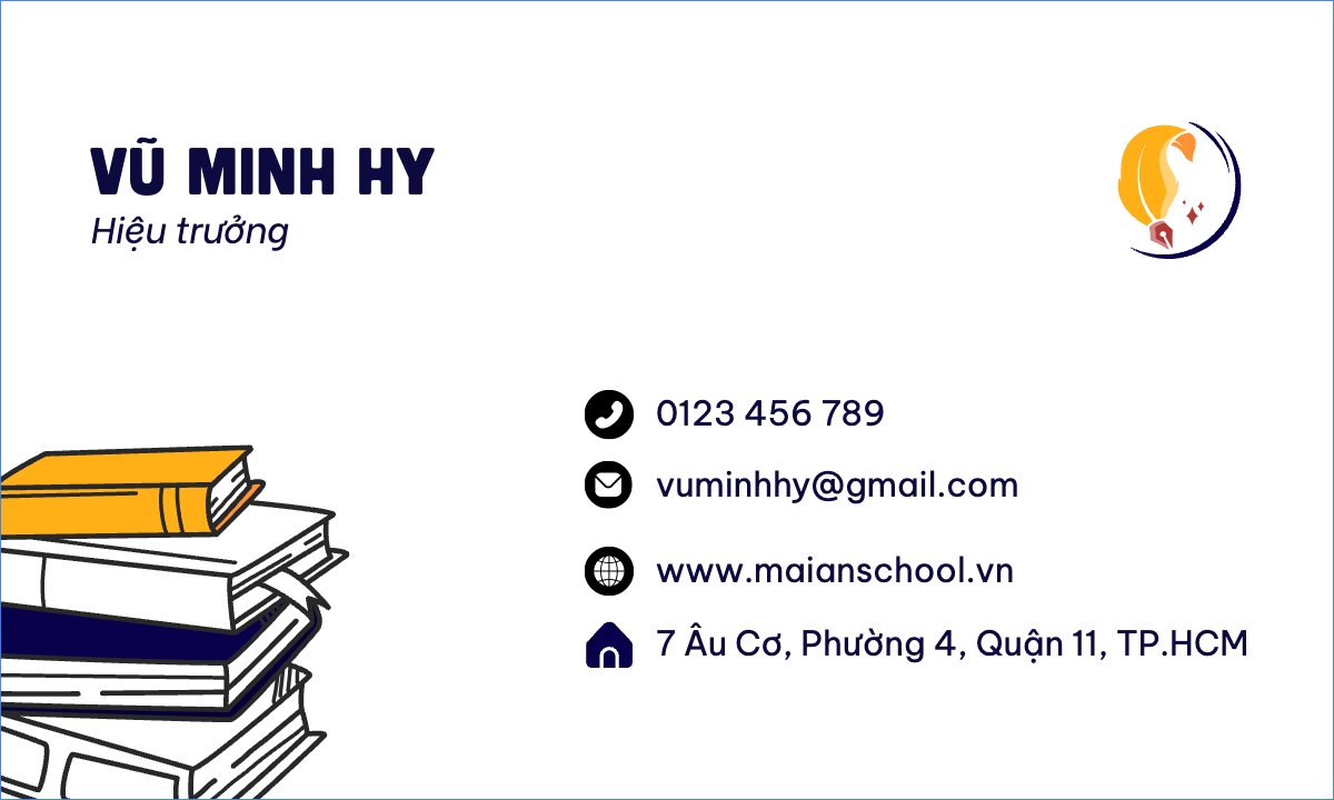 Mẫu Danh thiếp Giáo dục, education, school, trường học — LayerPic