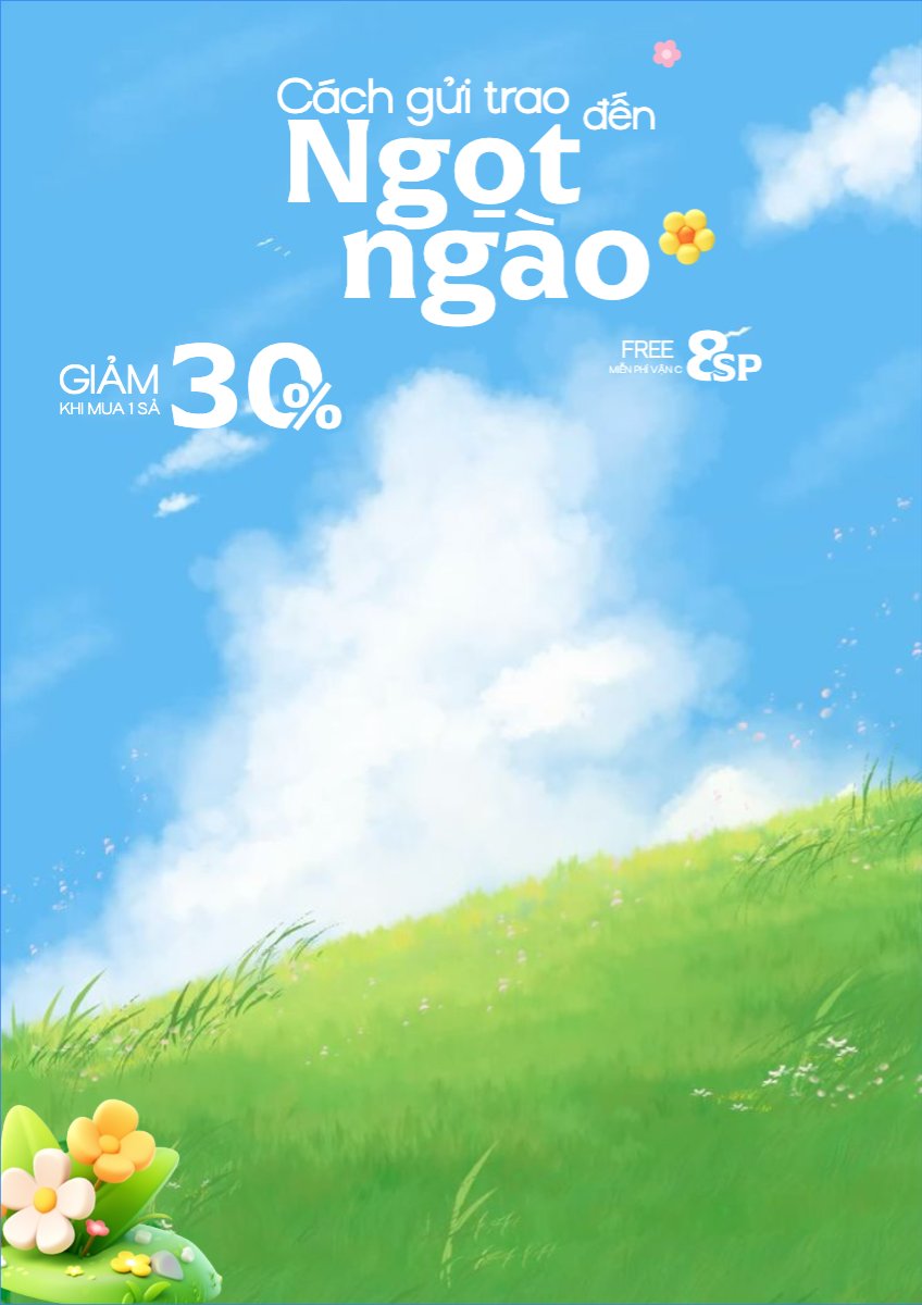 Mẫu Poster chuẩn Cách gửi ngọt ngào đến phái đẹp — LayerPic