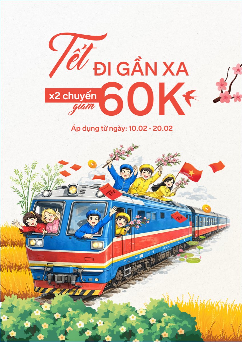 Mẫu Poster chuẩn Tết đi gần xa x2 chuyến giảm 60k — LayerPic