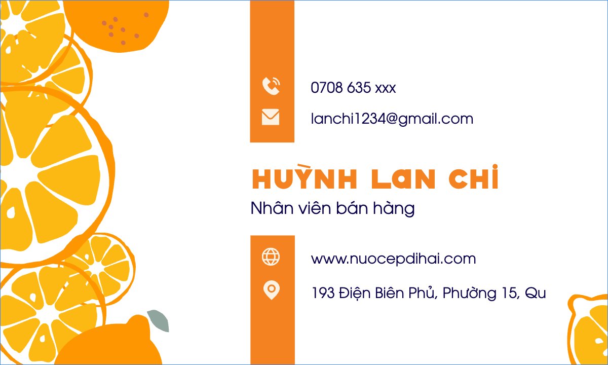 Mẫu Danh thiếp Nước uống, juice, giải khát, F&B, drink — LayerPic