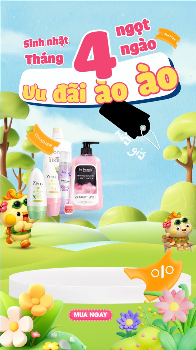 Mẫu Bài post MXH (9:16) Giảm giá sinh nhật — LayerPic