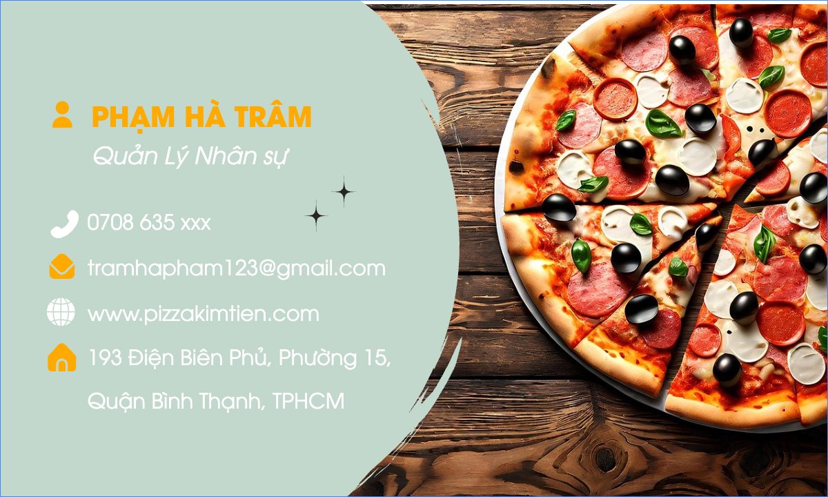 Mẫu Danh thiếp Đồ ăn, food, thực phẩm, ẩm thực, món ăn, F&B, thức ăn, pizza — LayerPic