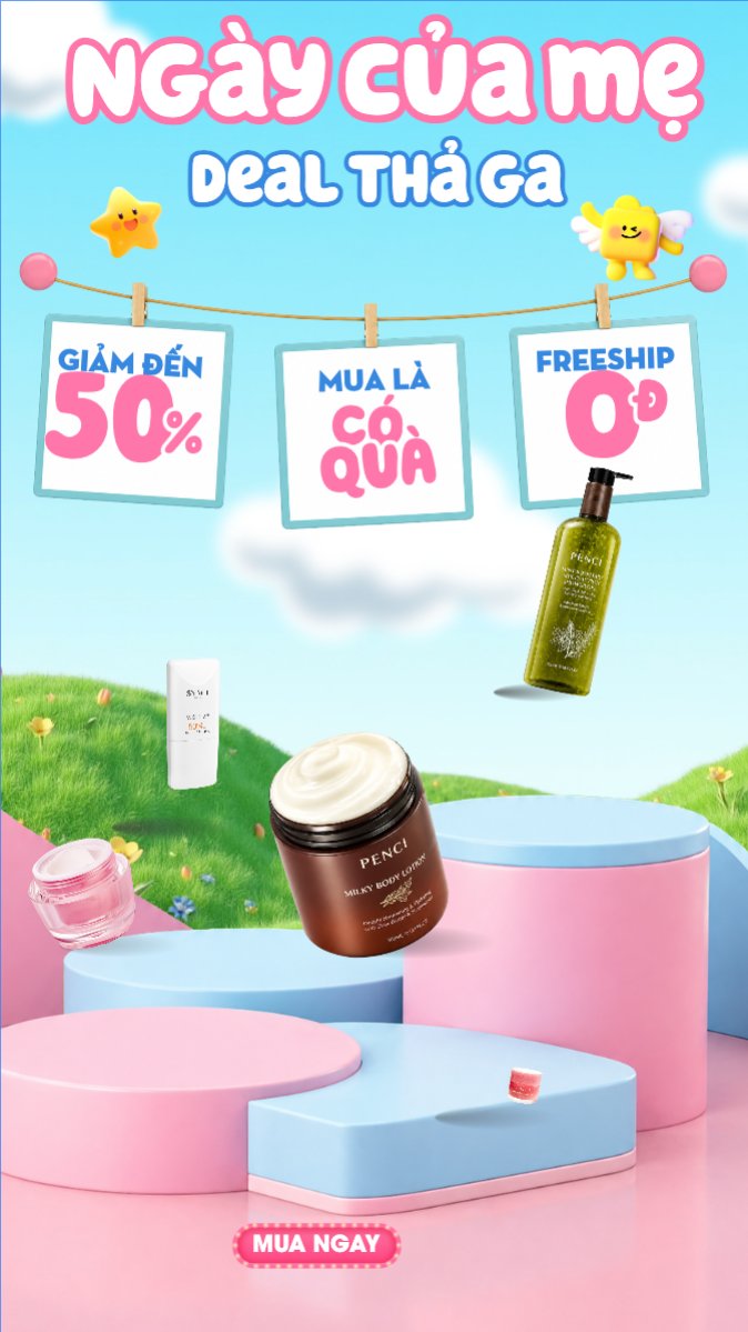 Mẫu Bài post MXH (9:16) Ngày của mẹ deal thả ga — LayerPic