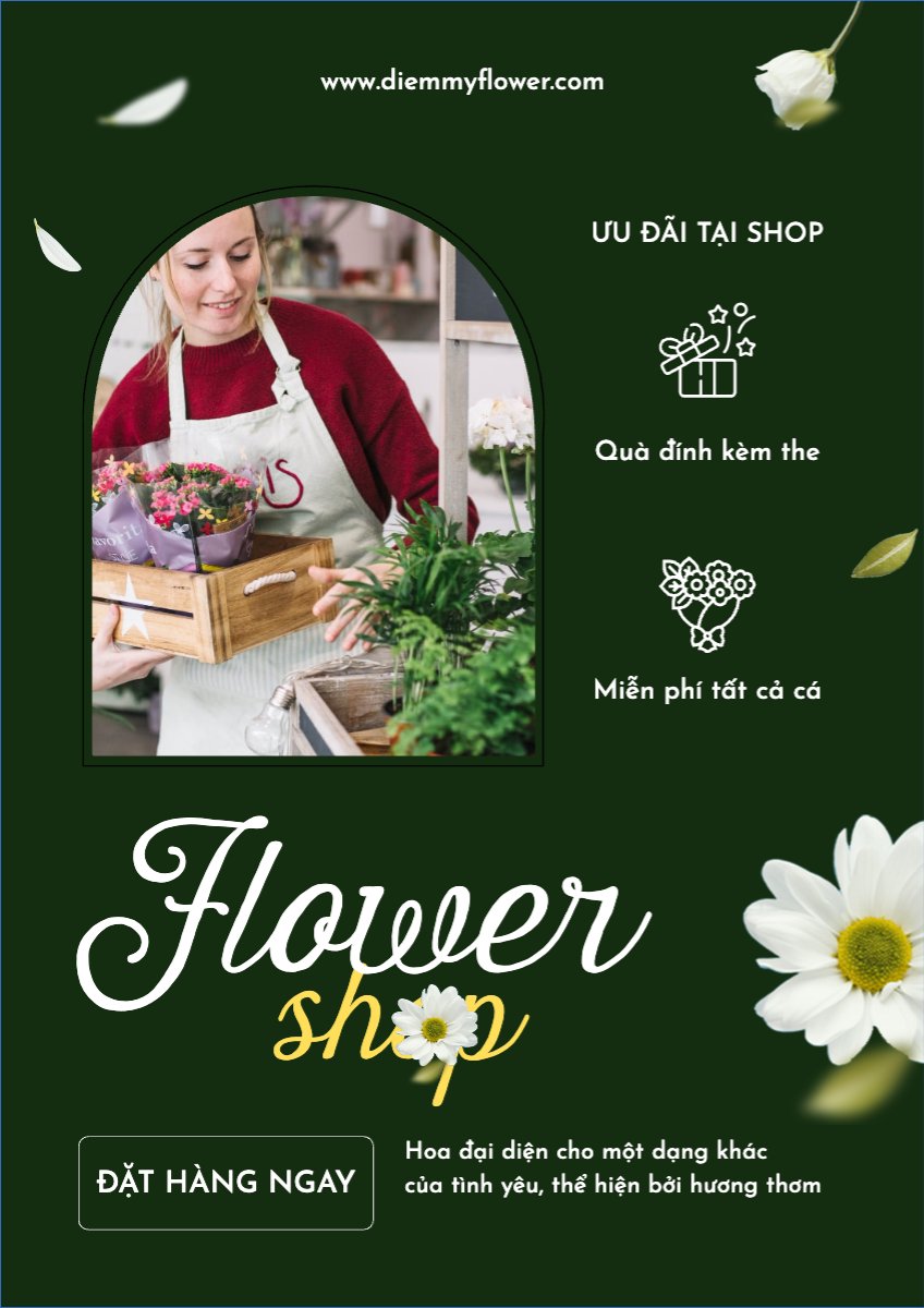 Mẫu Poster chuẩn Nông sản, agricultural, farm, flower shop, tiệm hoa — LayerPic