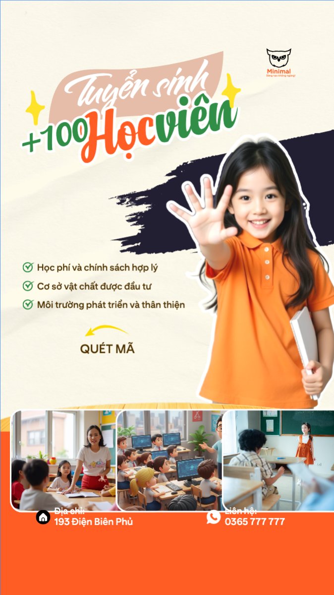 Mẫu Bài post MXH (9:16) Tuyển sinh 100 học viên — LayerPic