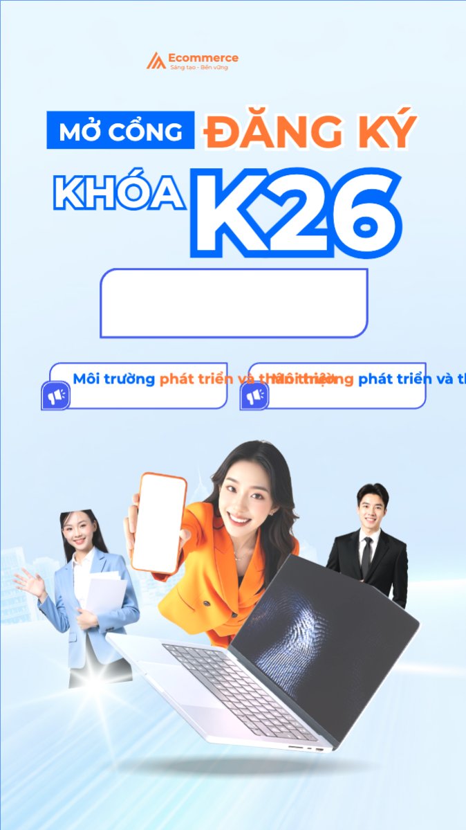 Mẫu Bài post MXH (9:16) Mở cổng đăng ký khóa học — LayerPic