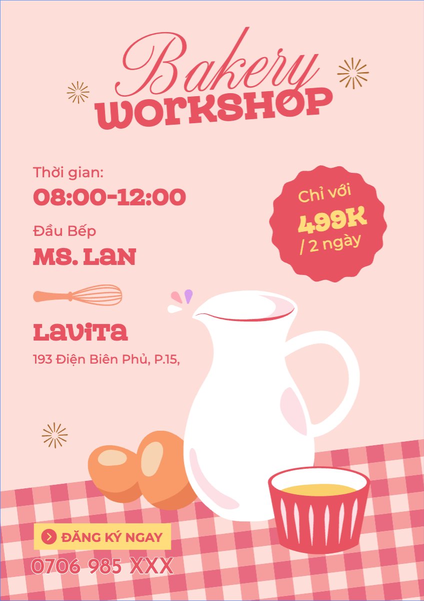 Mẫu Poster chuẩn Sự kiện, event, chương trình, sale, workshop, ẩm thực — LayerPic