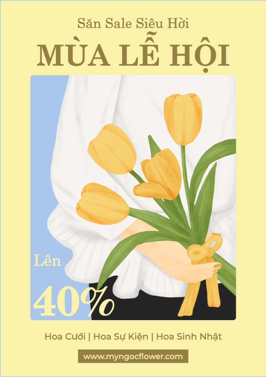 Mẫu Poster chuẩn Nông sản, agricultural, farm, flower shop, tiệm hoa — LayerPic
