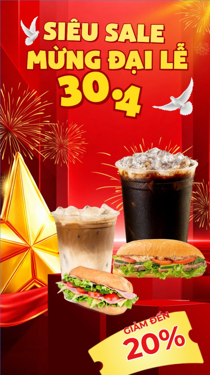 Mẫu Bài post MXH (9:16) Siêu sale mừng đại lễ 30.4 — LayerPic