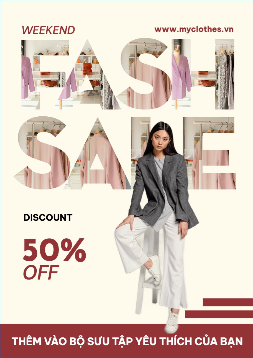 Mẫu Poster chuẩn Fashion, thời trang, quần áo, trang phục, clothes, outfit — LayerPic