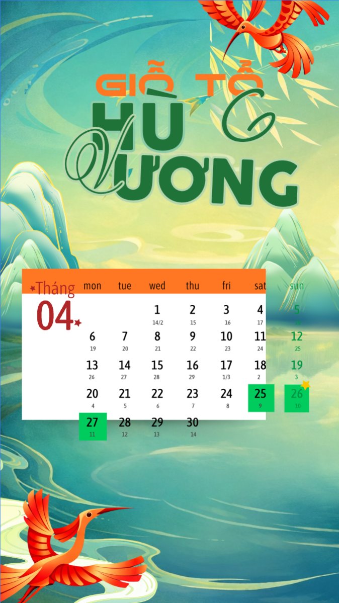 Mẫu Bài post MXH (9:16) Lịch nghỉ lễ 30/4-1/5 — LayerPic